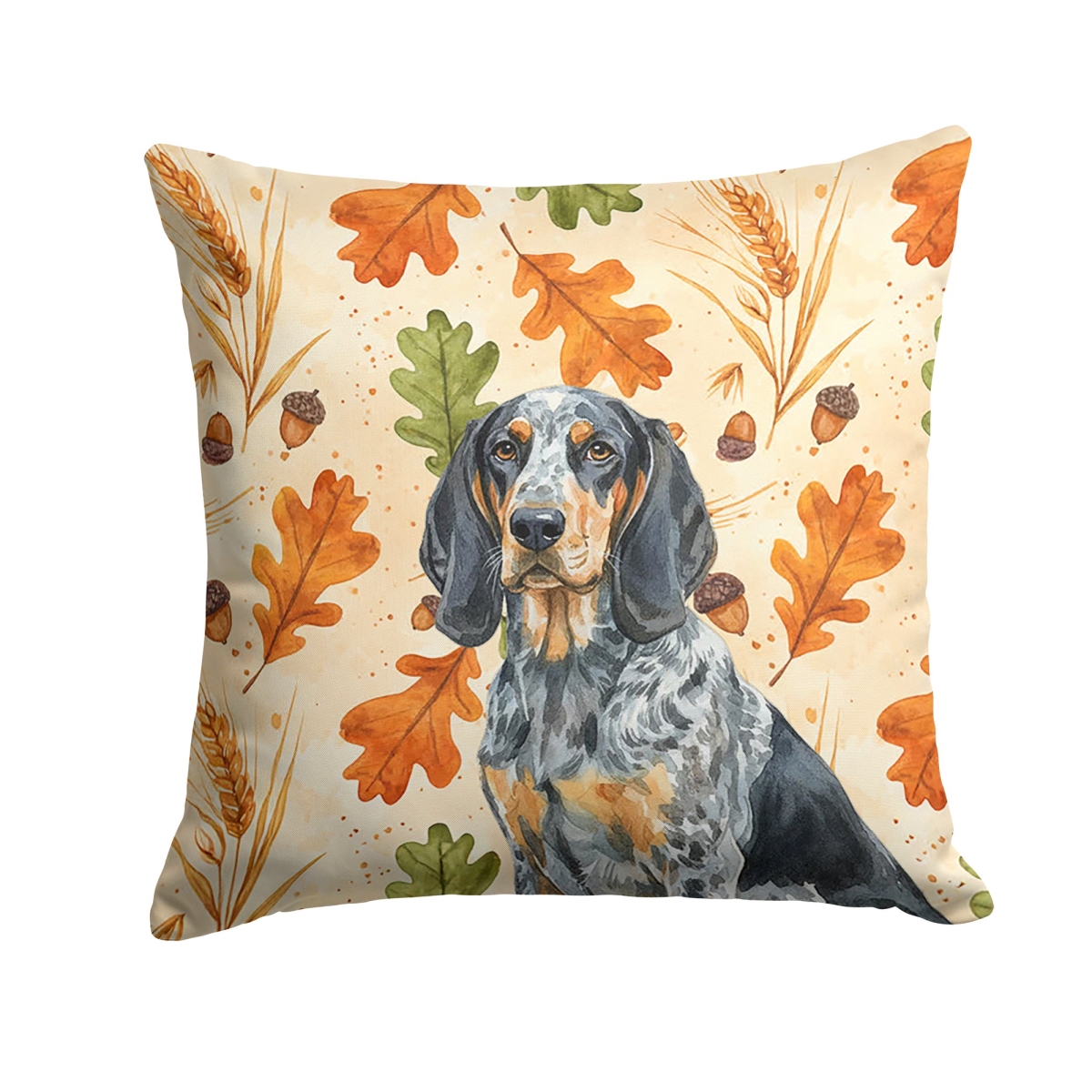 WDK7719PW1818 18 x 18 in. Bluetick Coonhound Heirloom Fall Throw Pillow