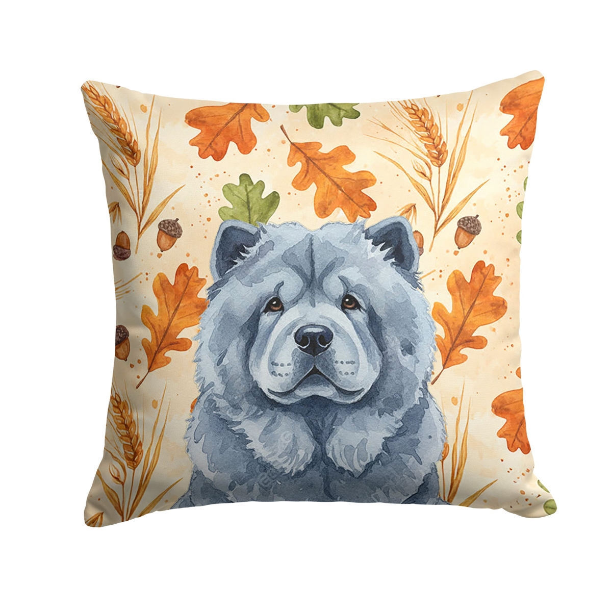 WDK7778PW1818 18 x 18 in. Blue Chow-Chow Heirloom Fall Throw Pillow