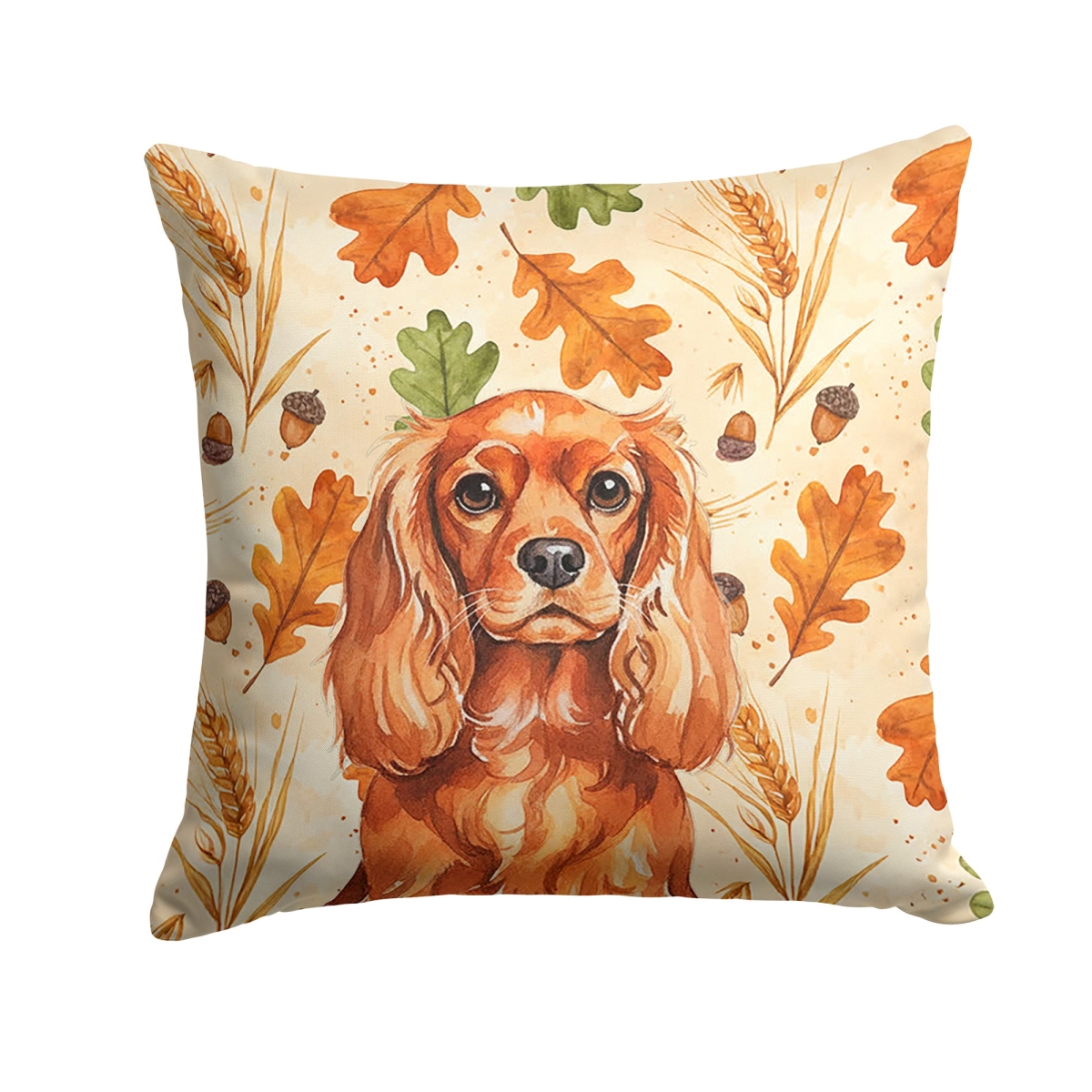 WDK7836PW1818 18 x 18 in. Ruby English Toy Spaniel Heirloom Fall Throw Pillow