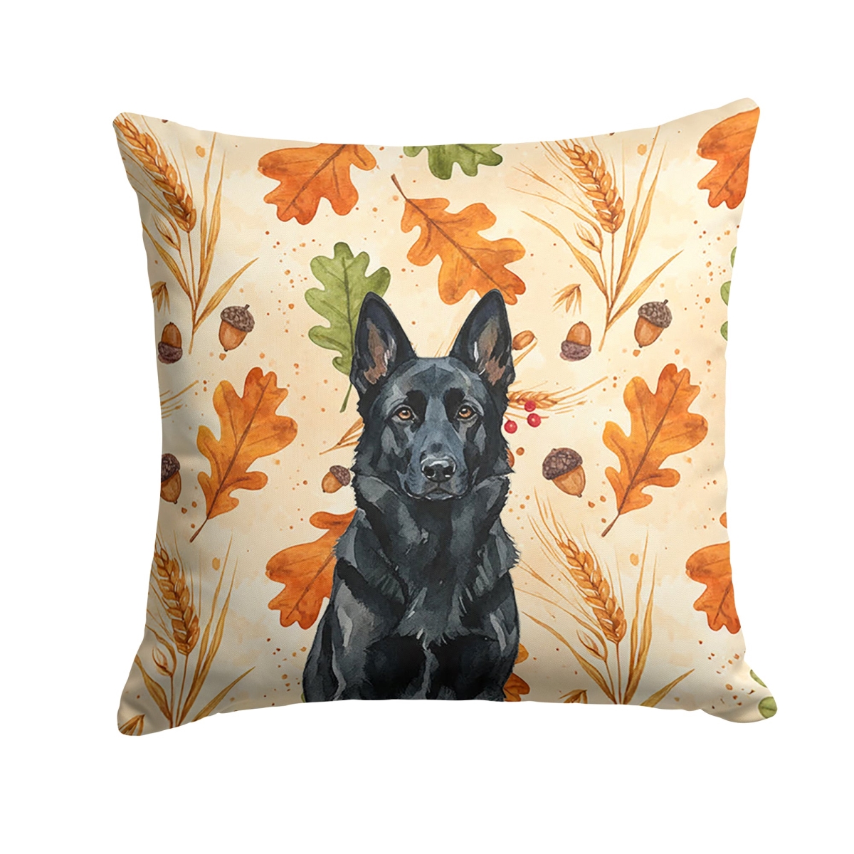 WDK7845PW1818 18 x 18 in. Black German Shepherd Heirloom Fall Throw Pillow