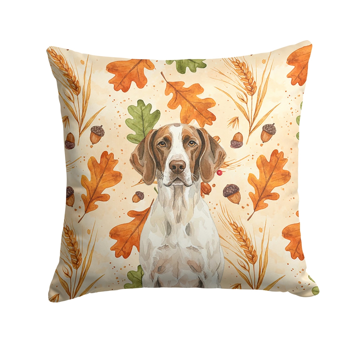 WDK7955PW1818 18 x 18 in. Liver & White Pointer Heirloom Fall Throw Pillow