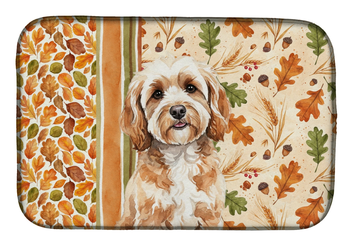 Picture of Carolines Treasures WDK7766DDM 21 x 14 in. Cavapoo Heirloom Fall Dish Drying Mat - Multi Color