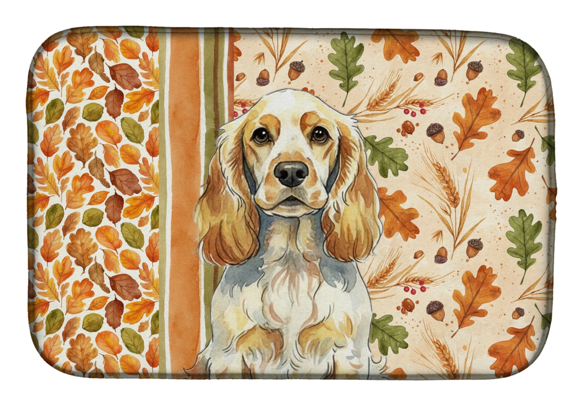 Picture of Carolines Treasures WDK7819DDM 21 x 14 in. Lemon Roan English Cocker Spaniel Heirloom Fall Dish Drying Mat - Multi Color