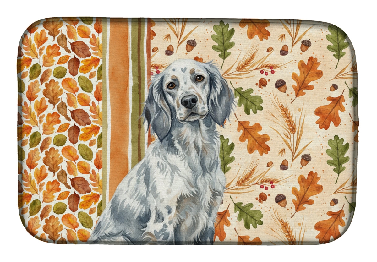 Picture of Carolines Treasures WDK7827DDM 21 x 14 in. Blue Belton English Setter Heirloom Fall Dish Drying Mat - Multi Color