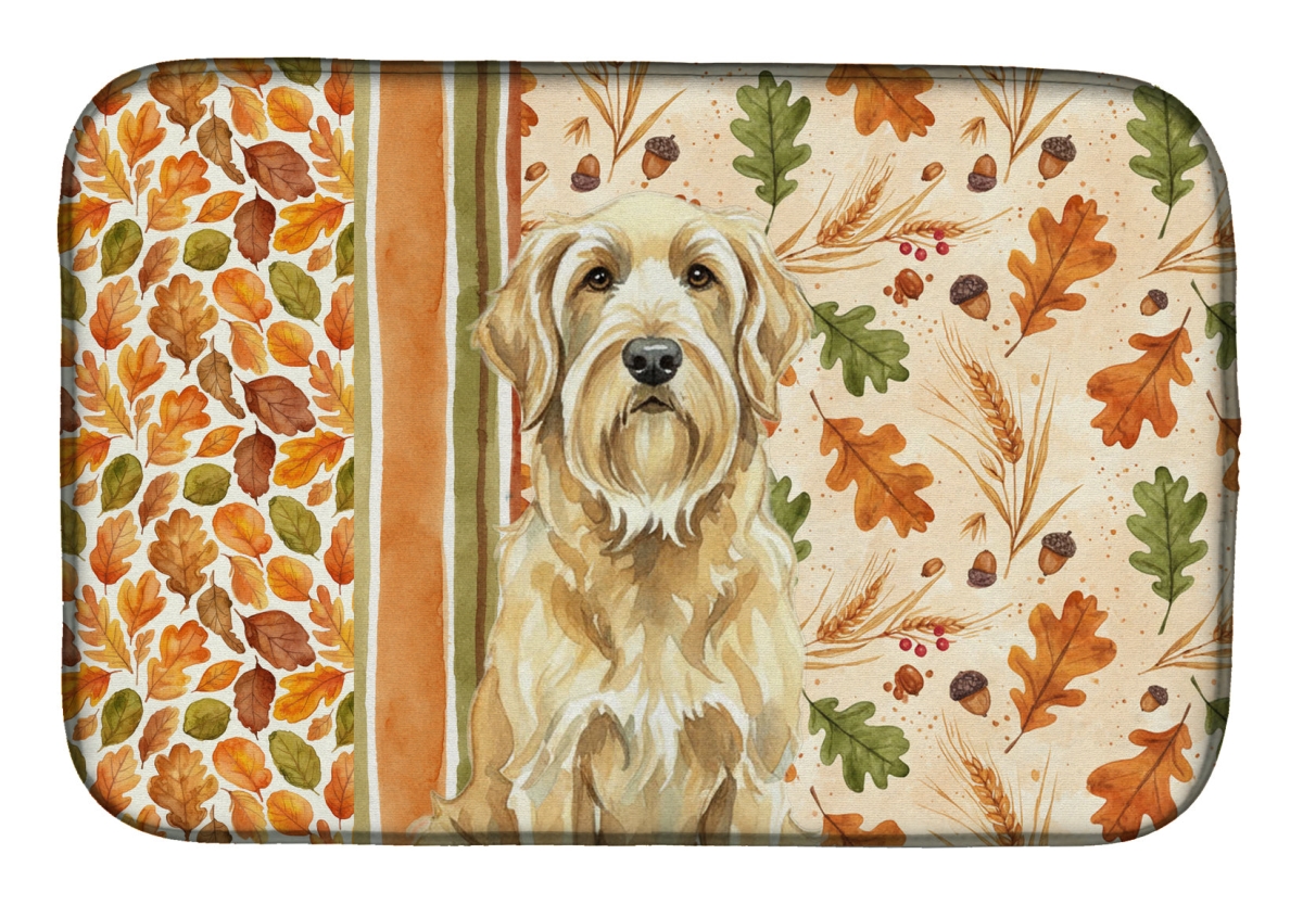 Picture of Carolines Treasures WDK7940DDM 21 x 14 in. Wheaten & Tan Otterhound Heirloom Fall Dish Drying Mat - Multi Color