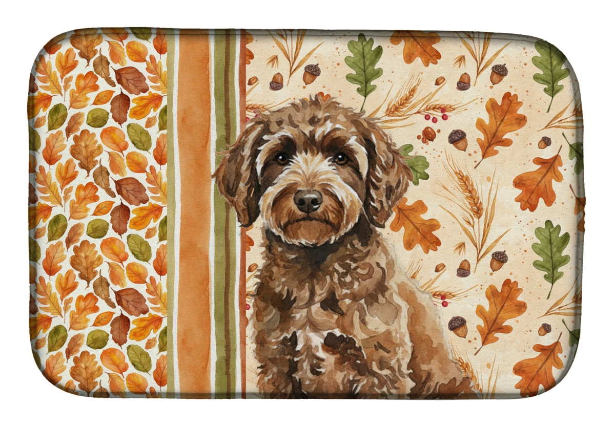 WDK8026DDM 21 x 14 in. Spanish Water Dog Heirloom Fall Dish Drying Mat - Multi Color
