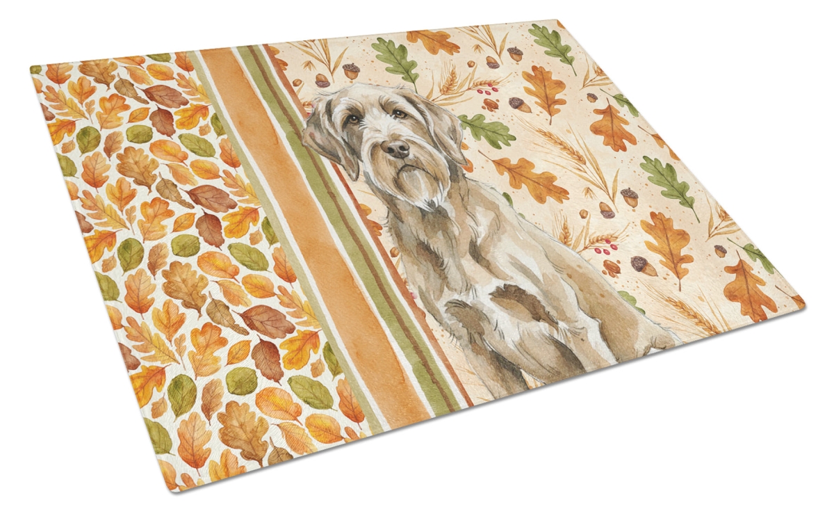 Picture of Carolines Treasures WDK8027LCB 15 x 12 in. Spin-one Italiano Heirloom Fall Glass Cutting Board