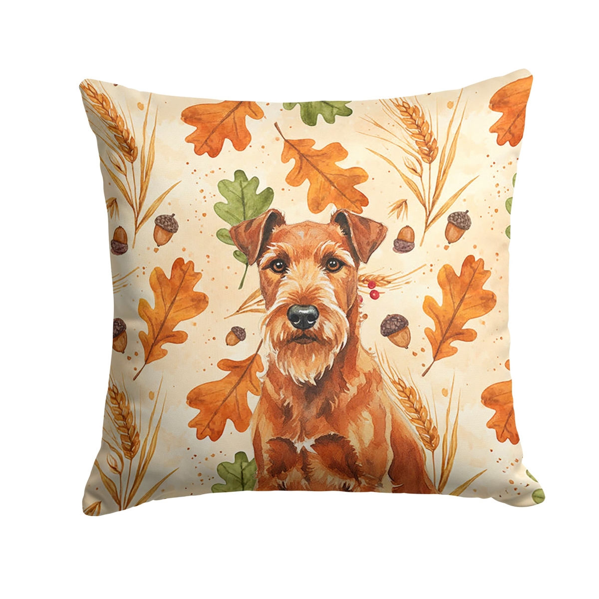 WDK7873PW1414 14 x 14 in. Irish Terrier Heirloom Fall Throw Pillow