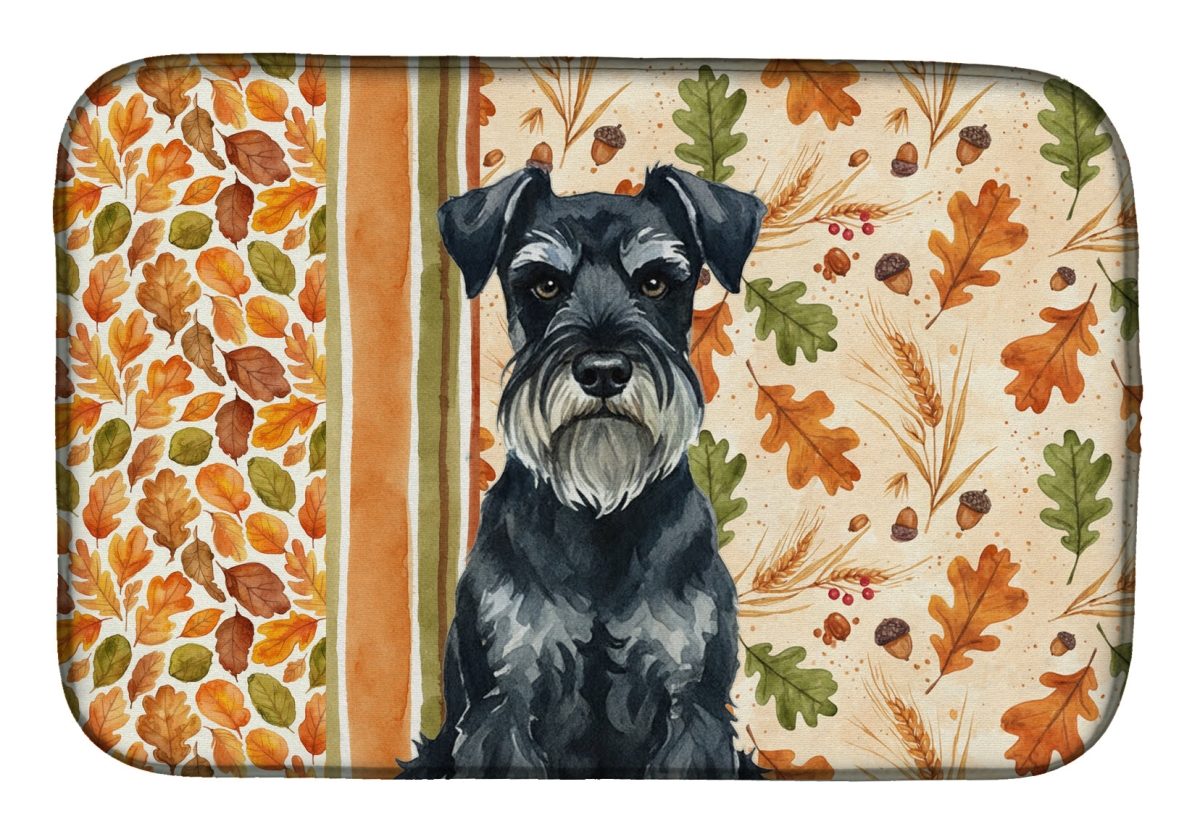 WDK8032DDM 21 x 14 in. Standard Schnauzer Heirloom Fall Dish Drying Mat - Multi Color