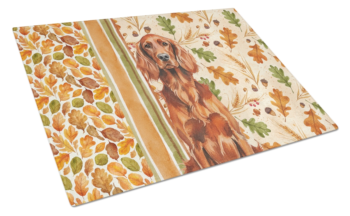 WDK7872LCB 15 x 12 in. Irish Setter Heirloom Fall Glass Cutting Board