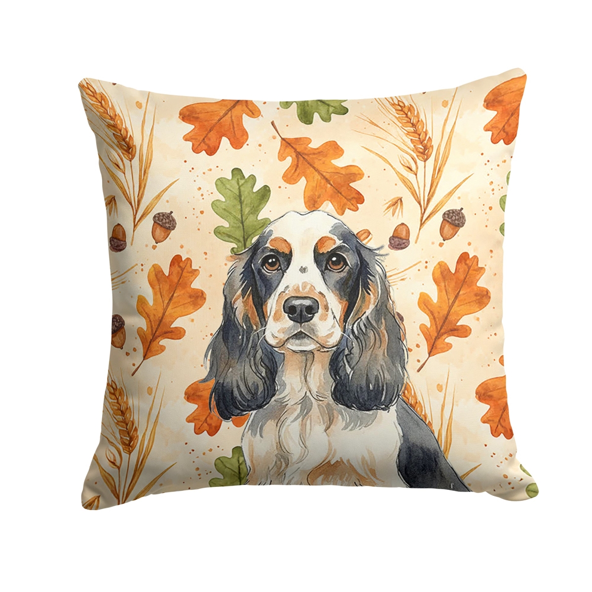 WDK7784PW1818 18 x 18 in. Parti Cocker Spaniel Heirloom Fall Throw Pillow