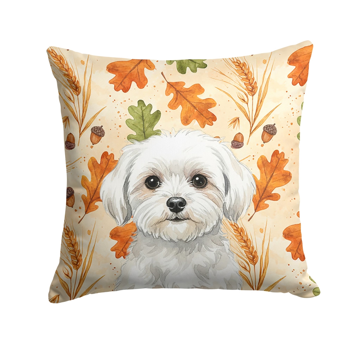 WDK7906PW1818 18 x 18 in. Maltese Heirloom Fall Throw Pillow