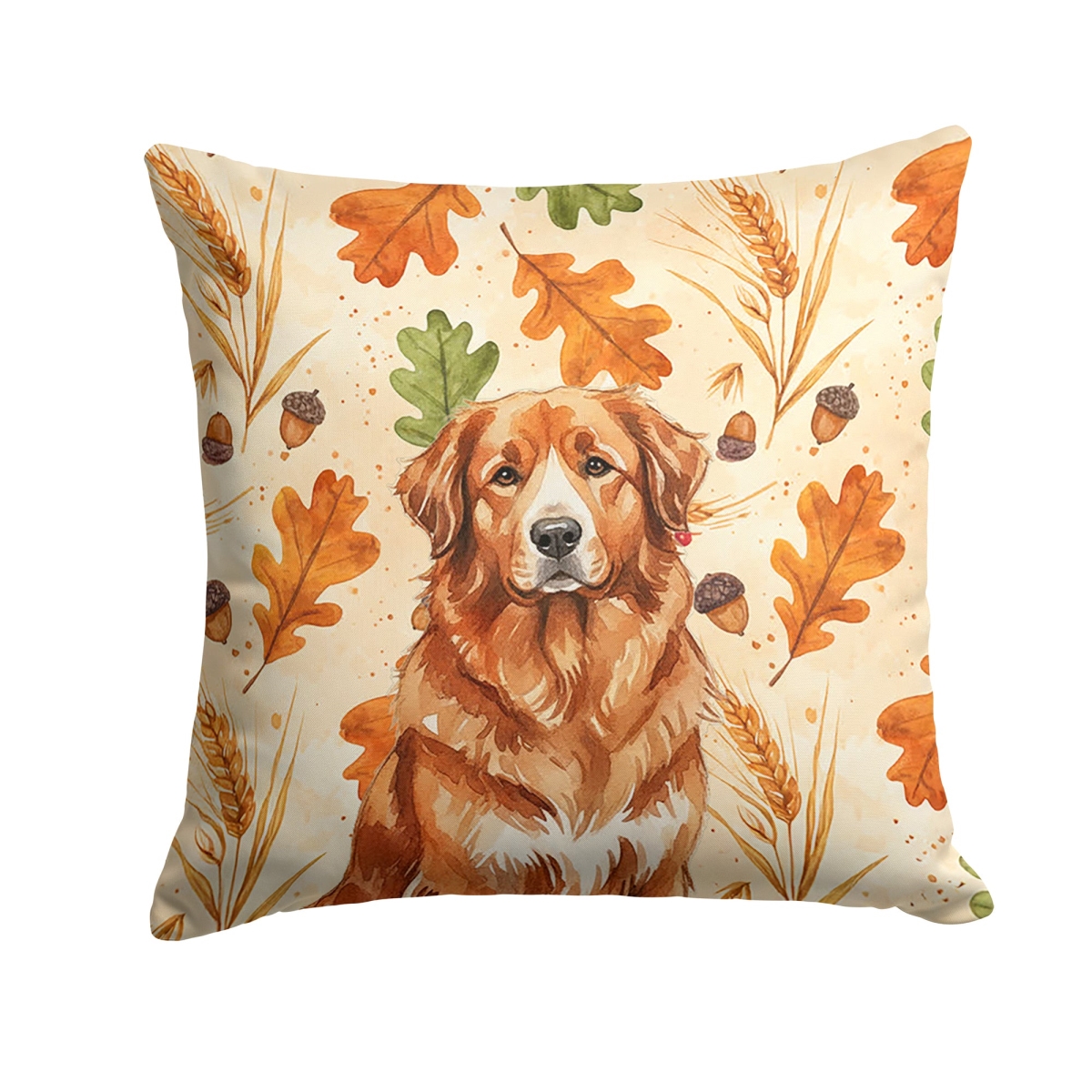 WDK7857PW1818 18 x 18 in. Reddish Brown Great Pyrenees Heirloom Fall Throw Pillow