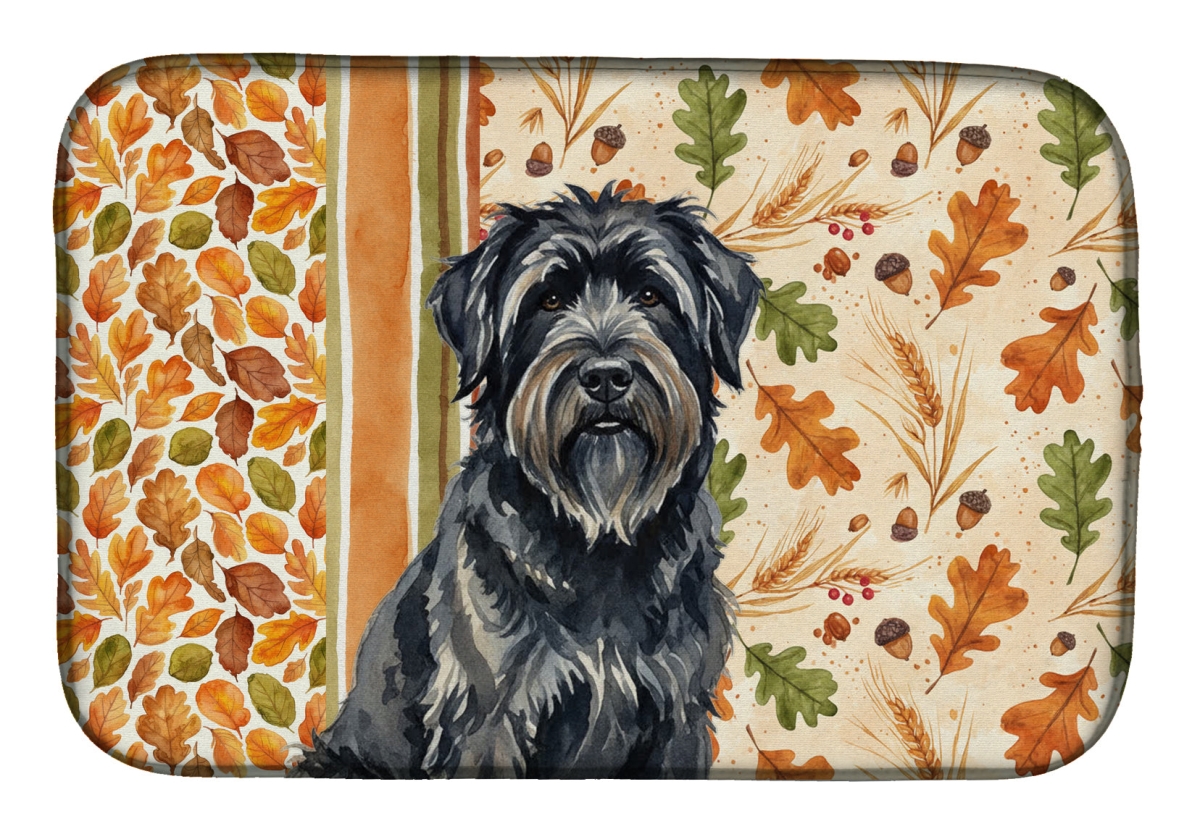 Picture of Carolines Treasures WDK7733DDM 21 x 14 in. Bouvier des Flandres Heirloom Fall Dish Drying Mat - Multi Color