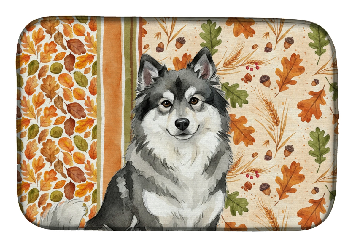Picture of Carolines Treasures WDK7888DDM 21 x 14 in. Keeshond Heirloom Fall Dish Drying Mat - Multi Color