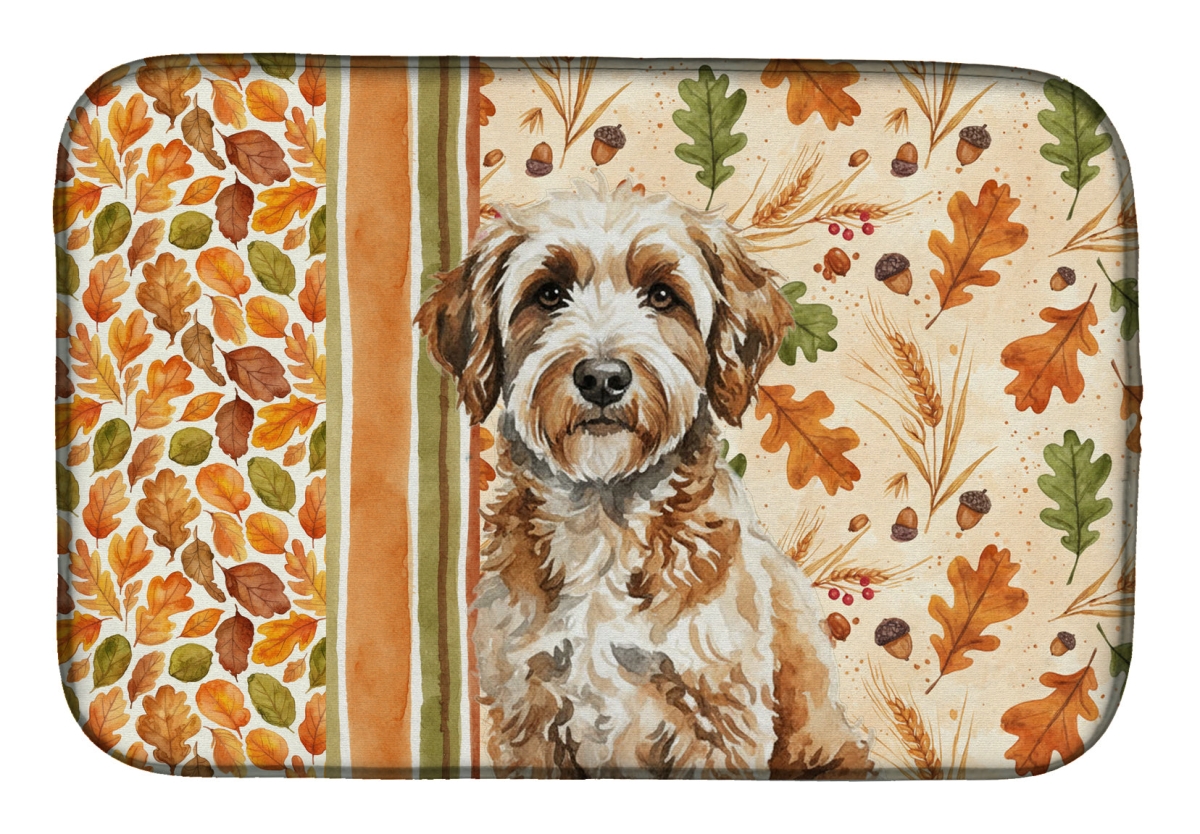 Picture of Carolines Treasures WDK7895DDM 21 x 14 in. Lagotto Romagnolo Heirloom Fall Dish Drying Mat - Multi Color