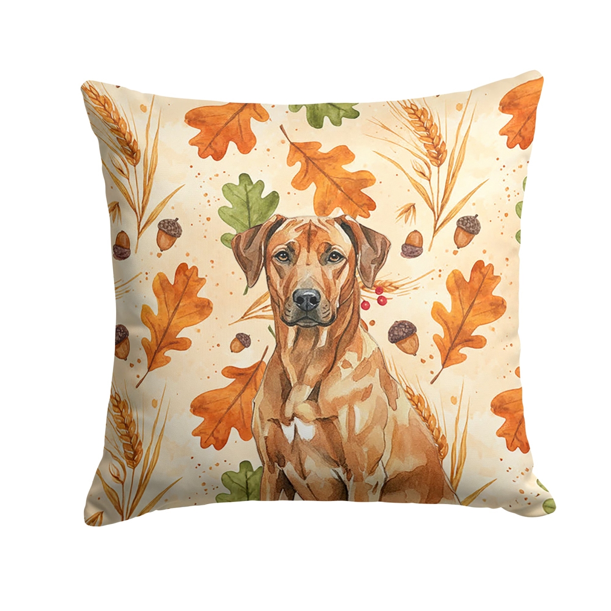 WDK7986PW1818 18 x 18 in. Rhodesian Ridgeback Heirloom Fall Throw Pillow