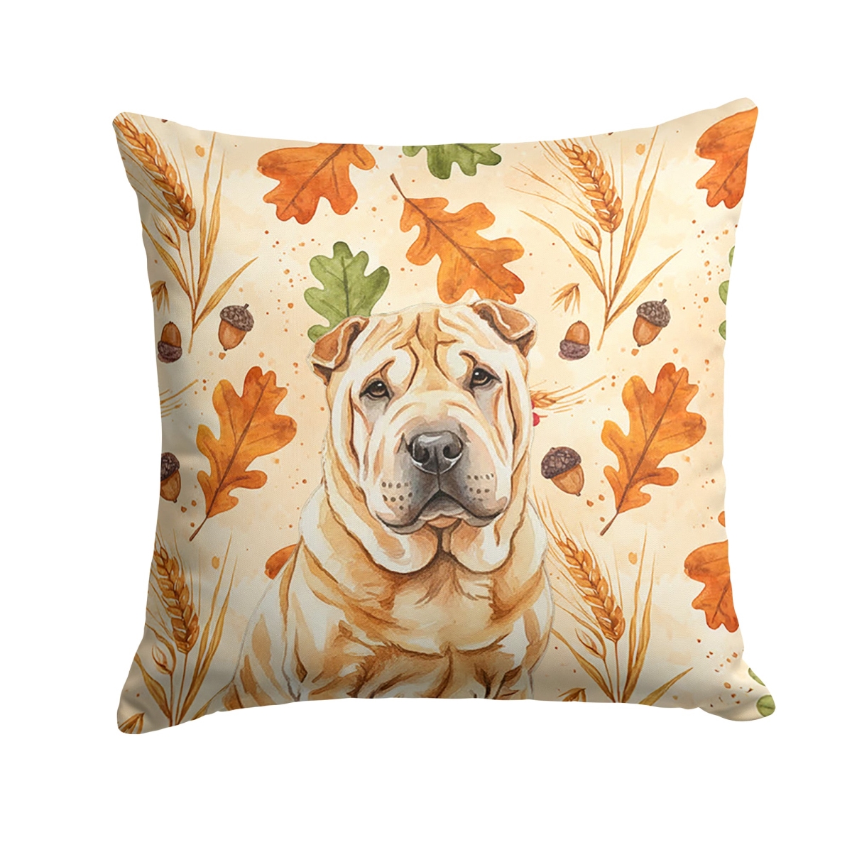 WDK8009PW1818 18 x 18 in. Red Shar Pei Heirloom Fall Throw Pillow