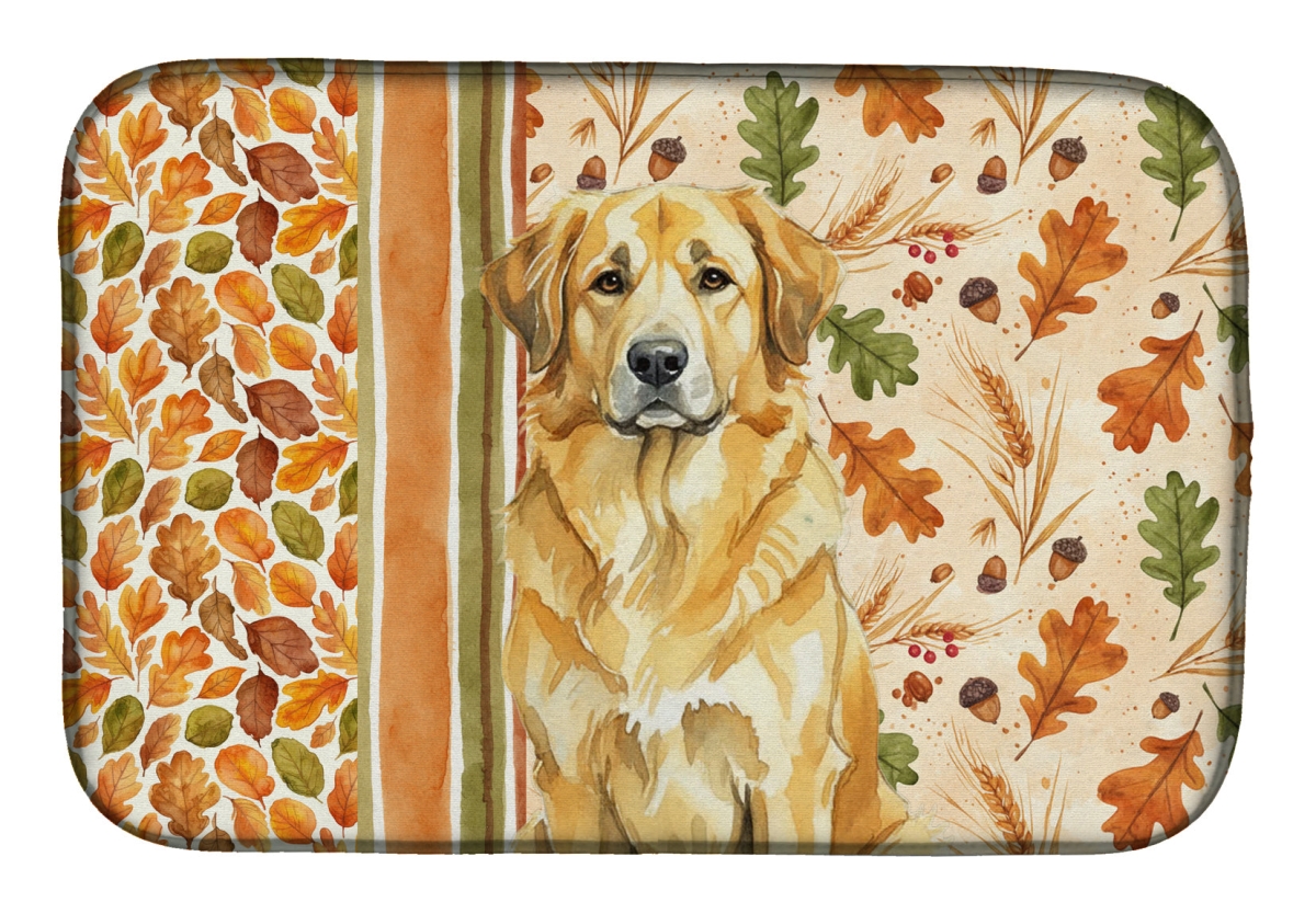 Picture of Carolines Treasures WDK7898DDM 21 x 14 in. Lion Yellow Leonberger Heirloom Fall Dish Drying Mat - Multi Color