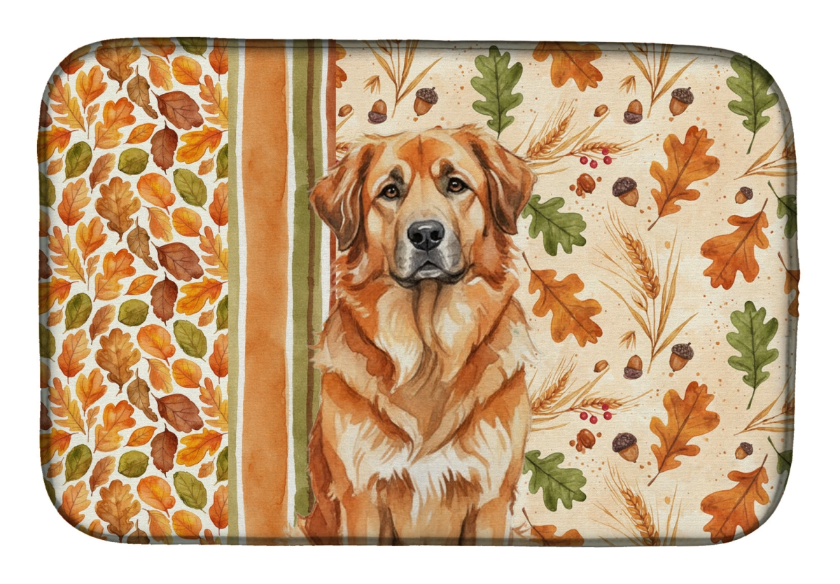 Picture of Carolines Treasures WDK7899DDM 21 x 14 in. Red Leonberger Heirloom Fall Dish Drying Mat - Multi Color