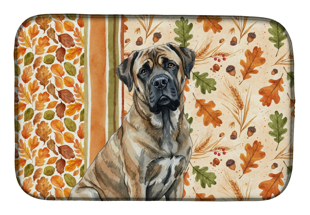 Picture of Carolines Treasures WDK7909DDM 21 x 14 in. Brindle Mastiff Heirloom Fall Dish Drying Mat - Multi Color