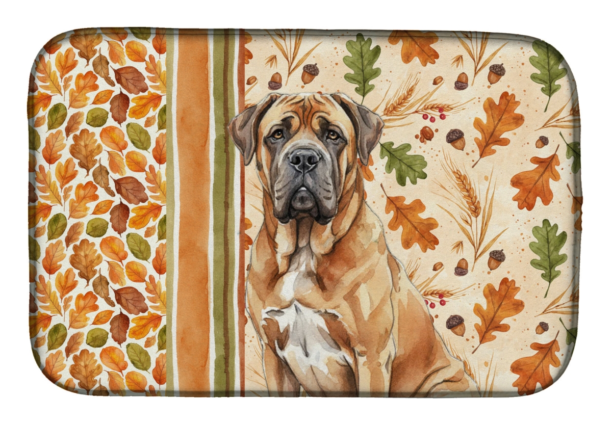 Picture of Carolines Treasures WDK7923DDM 21 x 14 in. Neapolitan Mastiff Heirloom Fall Dish Drying Mat - Multi Color