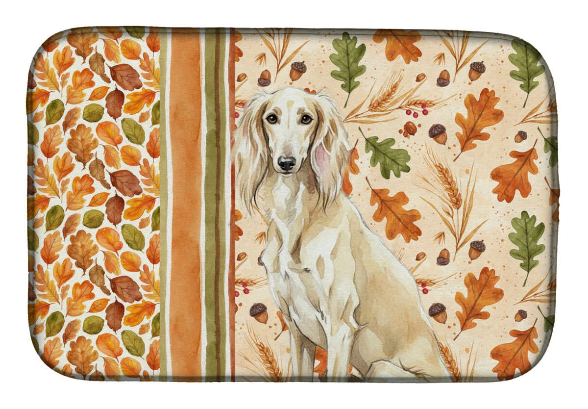WDK7995DDM 21 x 14 in. Cream Saluki Heirloom Fall Dish Drying Mat - Multi Color