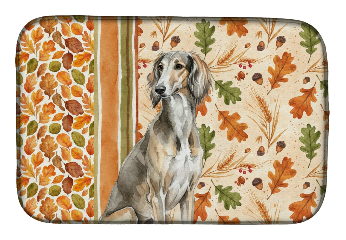 WDK7996DDM 21 x 14 in. Grizzle Saluki Heirloom Fall Dish Drying Mat - Multi Color