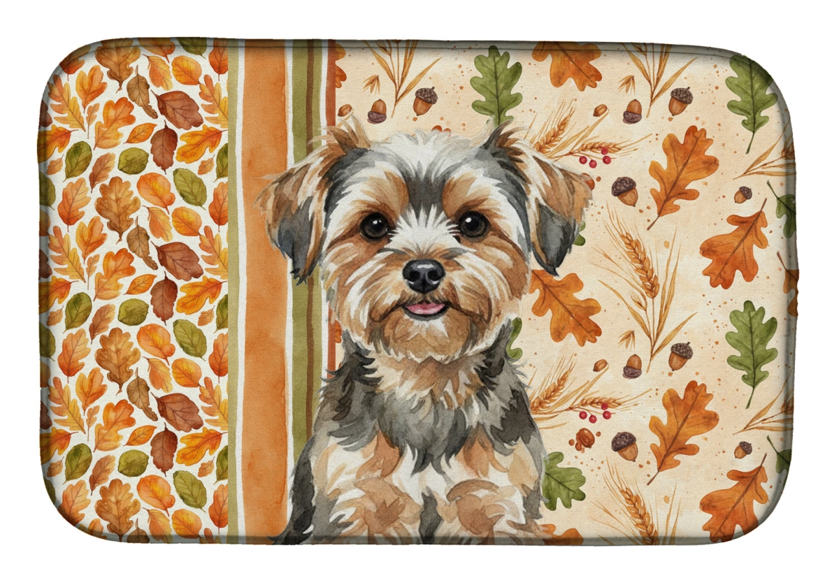 Picture of Carolines Treasures WDK8062DDM 21 x 14 in. Yorkipoo Heirloom Fall Dish Drying Mat - Multi Color
