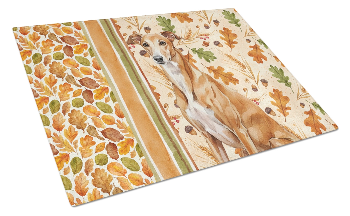 WDK7865LCB 15 x 12 in. Red Greyhound Heirloom Fall Glass Cutting Board