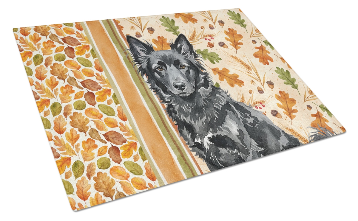 Picture of Carolines Treasures WDK7920LCB 15 x 12 in. Mudi Heirloom Fall Glass Cutting Board