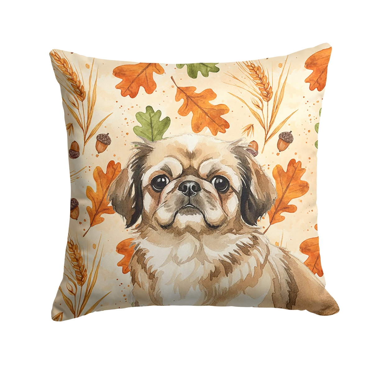 WDK7952PW1414 14 x 14 in. Sable Pekingese Heirloom Fall Throw Pillow