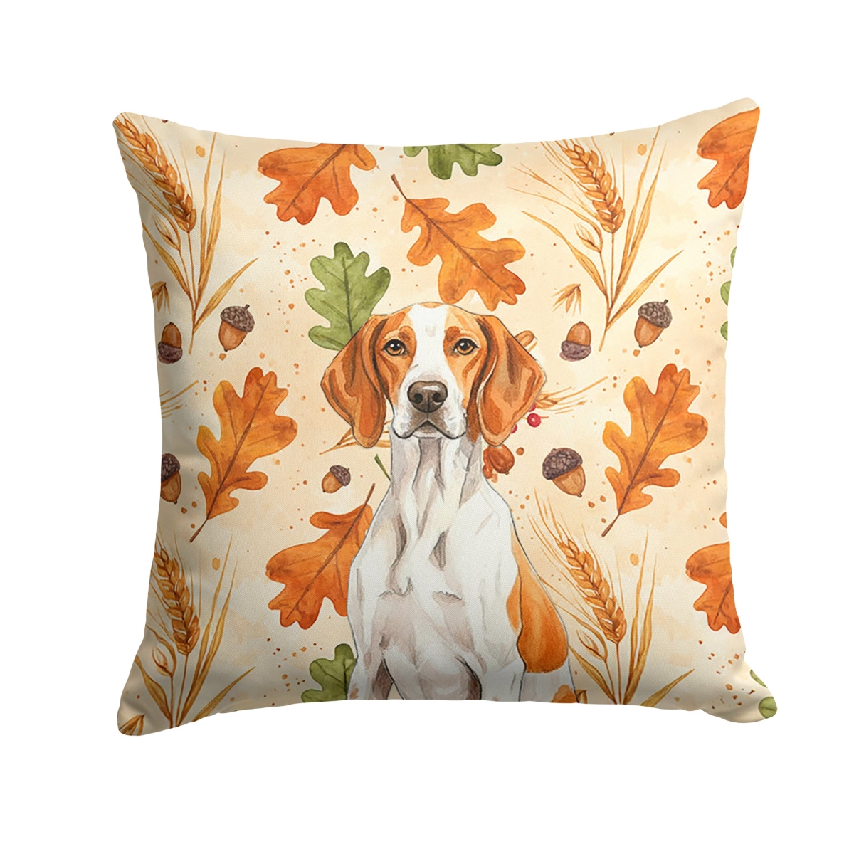 WDK7957PW1414 14 x 14 in. Orange & White Pointer Heirloom Fall Throw Pillow