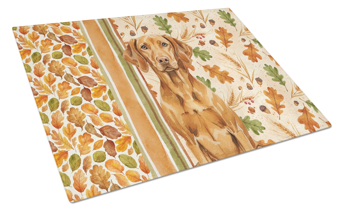 Picture of Carolines Treasures WDK8046LCB 15 x 12 in. Vizsla Heirloom Fall Glass Cutting Board