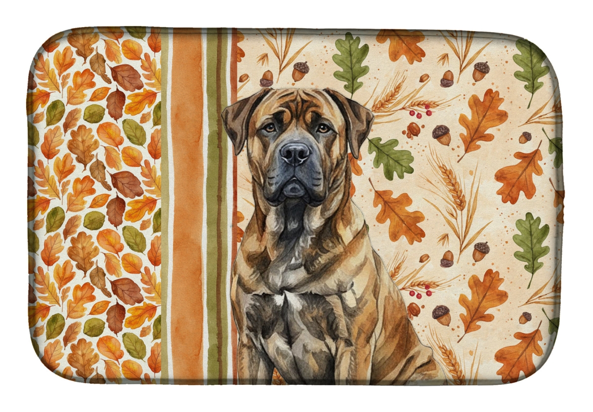 Picture of Carolines Treasures WDK7720DDM 21 x 14 in. Brindle Boer Boel Heirloom Fall Dish Drying Mat - Multi Color