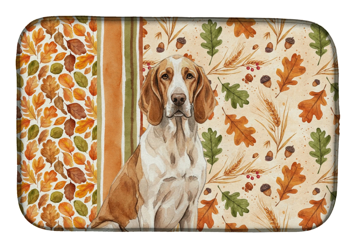 Picture of Carolines Treasures WDK7739DDM 21 x 14 in. Bracco Italiano Heirloom Fall Dish Drying Mat - Multi Color