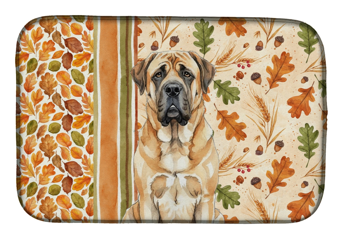 Picture of Carolines Treasures WDK7824DDM 21 x 14 in. Apricot English Mastiff Heirloom Fall Dish Drying Mat - Multi Color