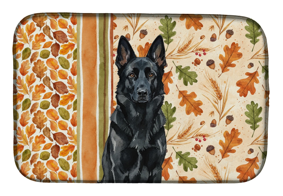 Picture of Carolines Treasures WDK7845DDM 21 x 14 in. Black German Shepherd Heirloom Fall Dish Drying Mat - Multi Color