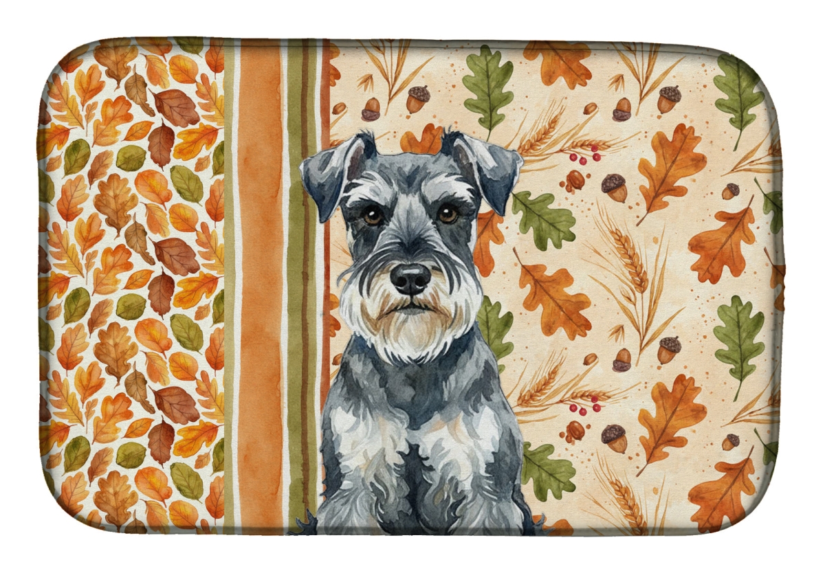 WDK8001DDM 21 x 14 in. Schnauzer Heirloom Fall Dish Drying Mat - Multi Color