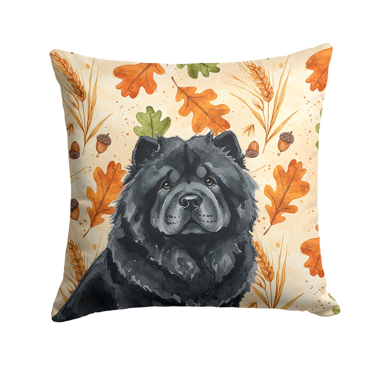 WDK7777PW1818 18 x 18 in. Black Chow-Chow Heirloom Fall Throw Pillow