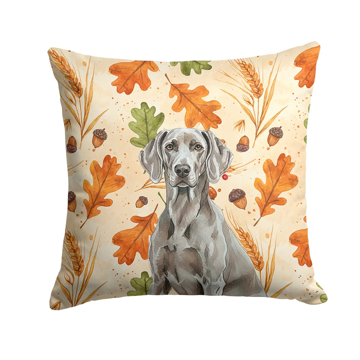 WDK8047PW1414 14 x 14 in. Weimaraner Heirloom Fall Throw Pillow
