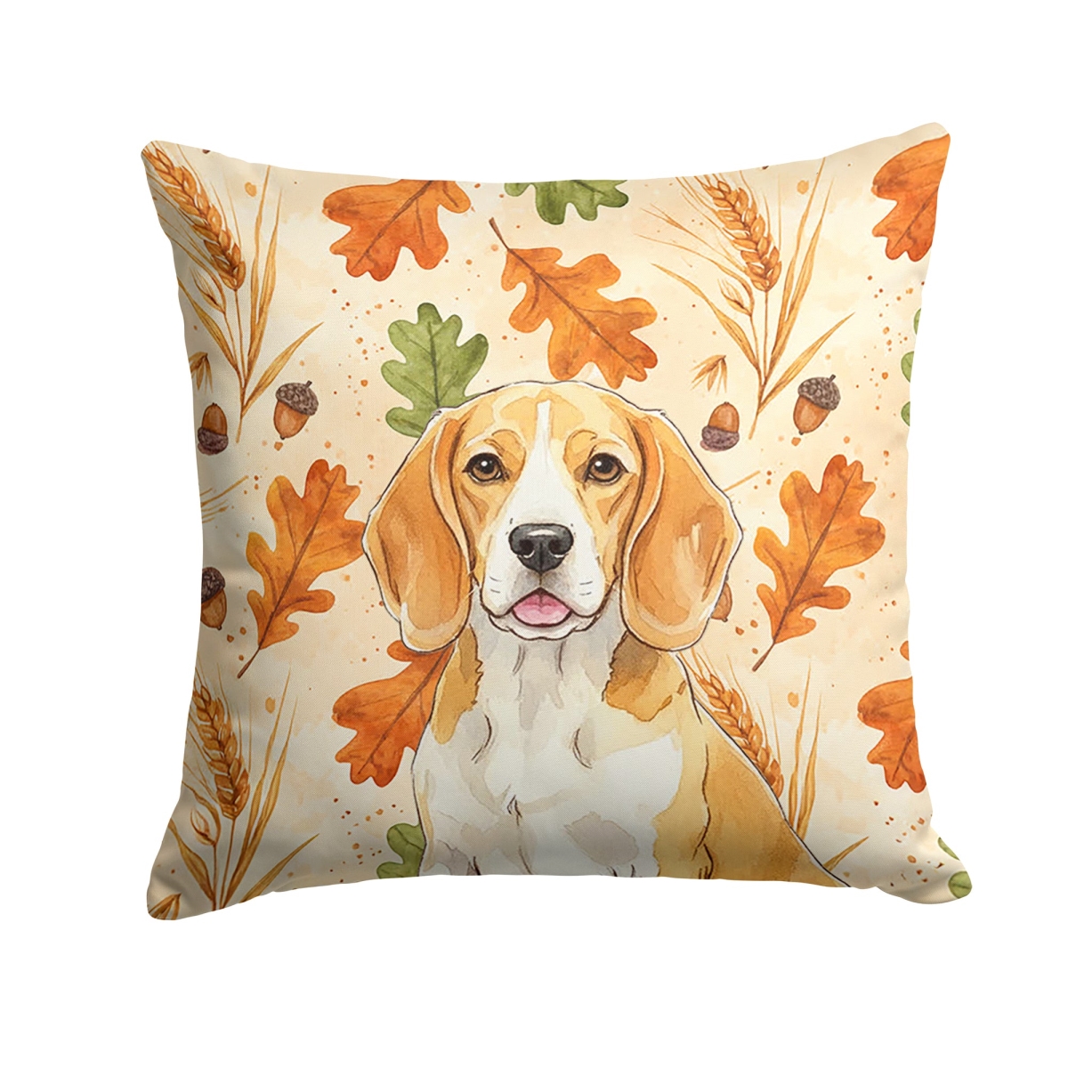 WDK7700PW1818 18 x 18 in. Lemon & White Beagle Heirloom Fall Throw Pillow