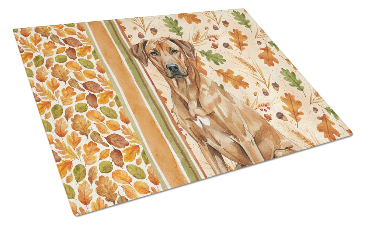 WDK7986LCB 15 x 12 in. Rhodesian Ridgeback Heirloom Fall Glass Cutting Board