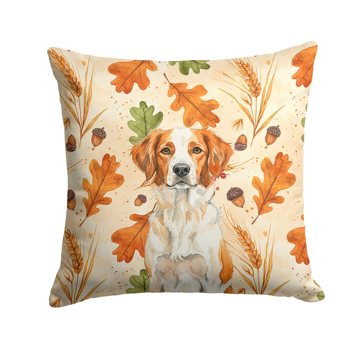 WDK7744PW1414 14 x 14 in. Orange & White Brittany Heirloom Fall Throw Pillow