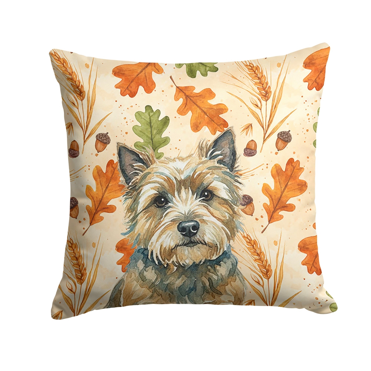 WDK7756PW1414 14 x 14 in. Cairn Terrier Heirloom Fall Throw Pillow