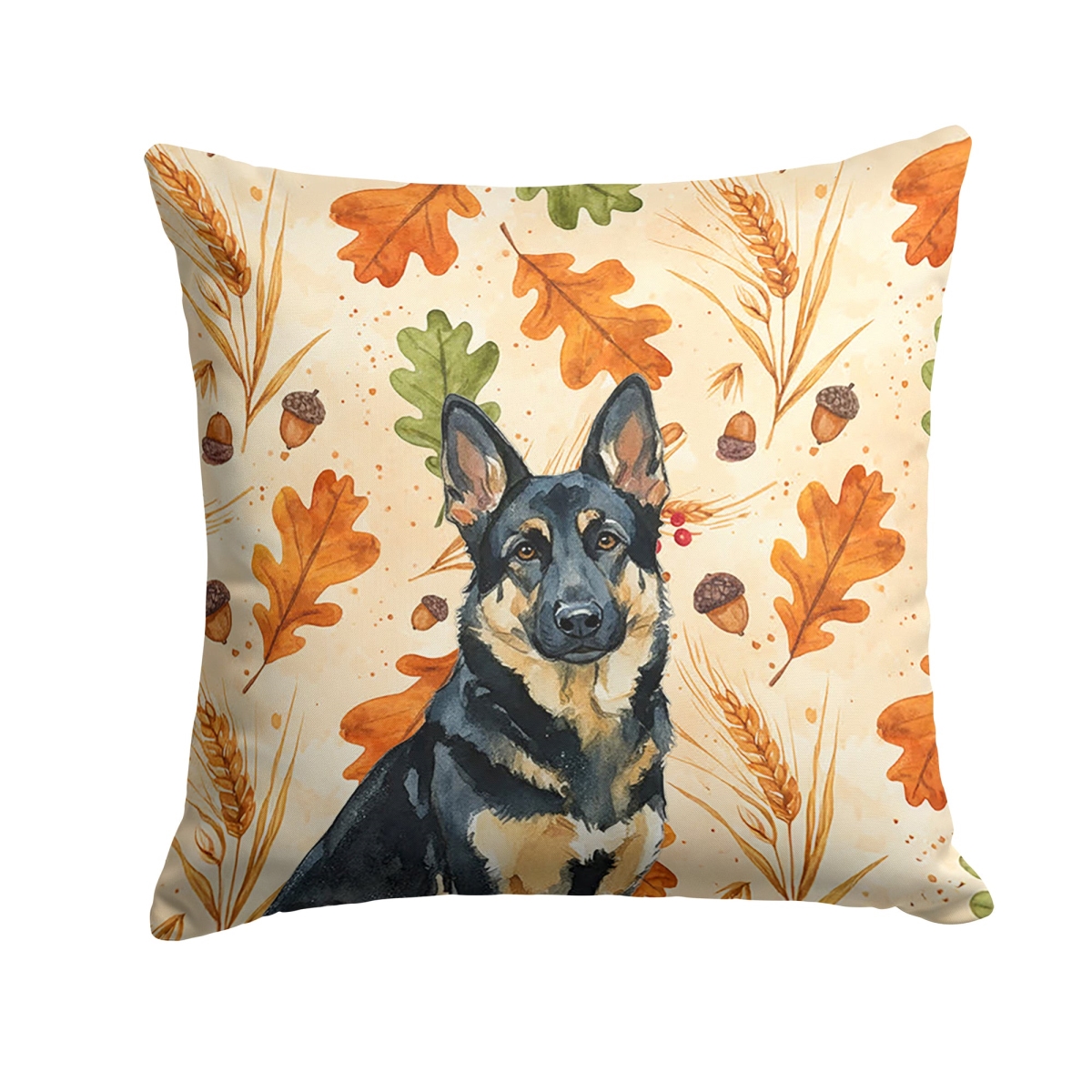 WDK7844PW1414 14 x 14 in. Black & Tan German Shepherd Heirloom Fall Throw Pillow