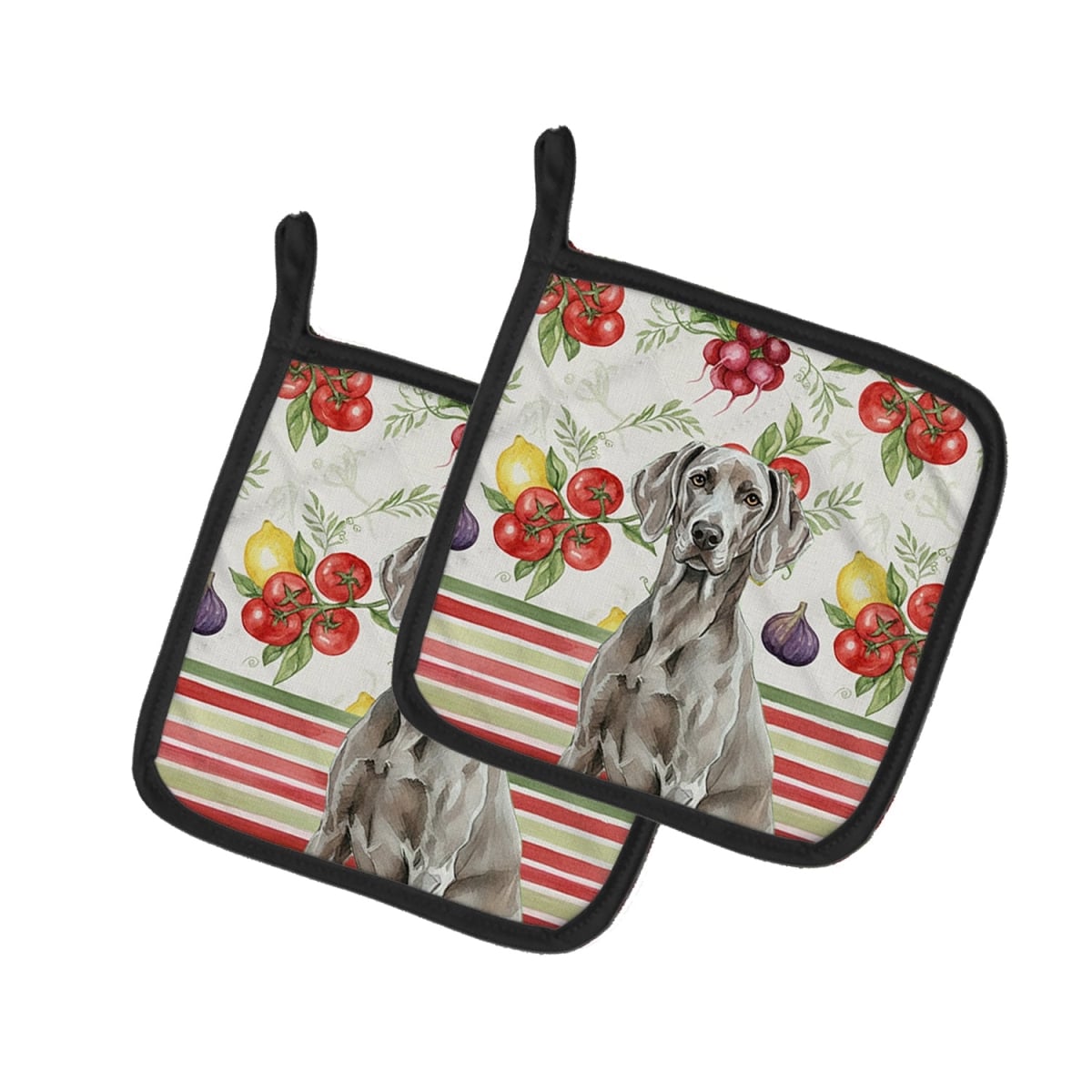 Picture of Carolines Treasures WDK8447PTHD Unisex Adult Weimaraner Vegetables Pot Holders - 7.5 x 7.5 in. - Set of 2