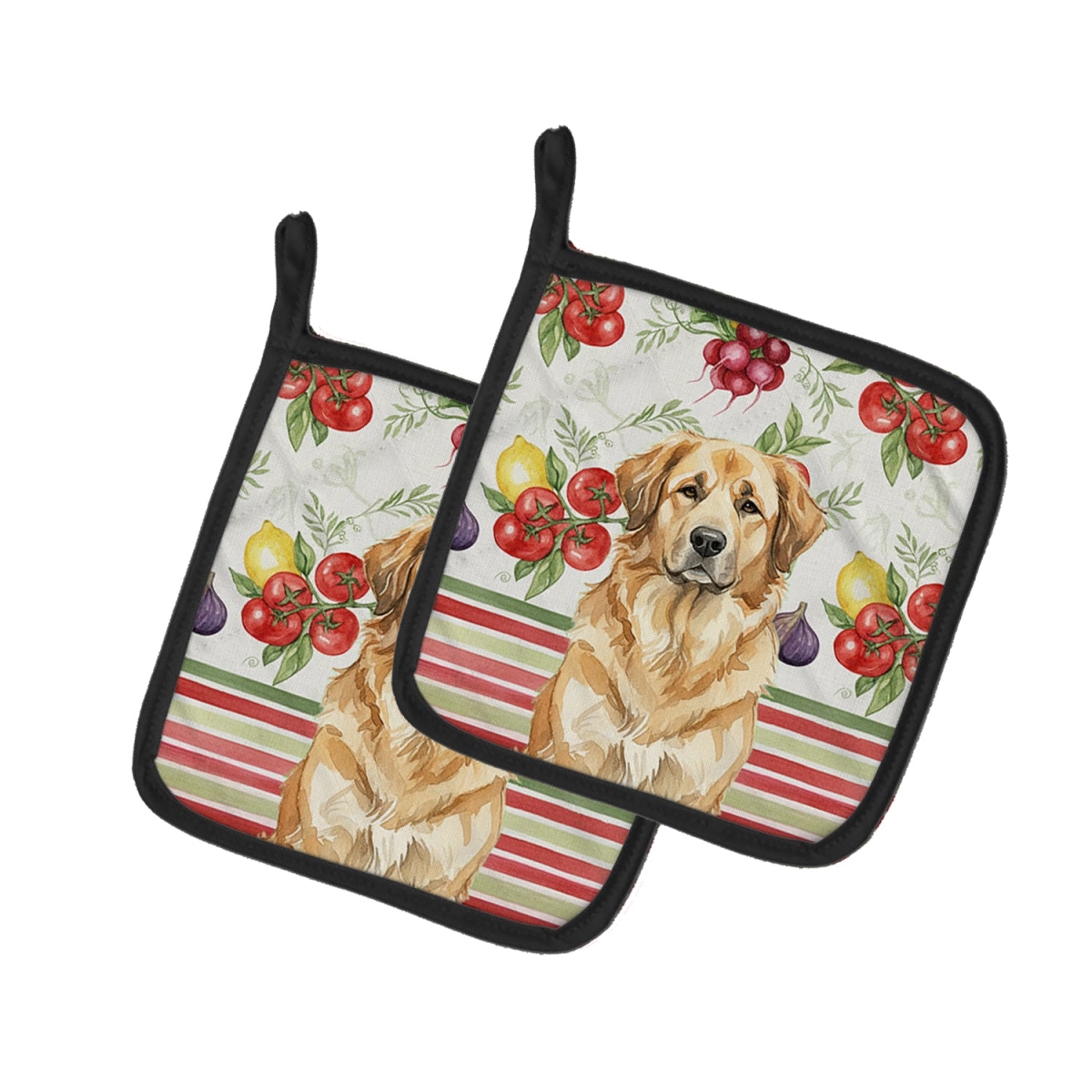 Picture of Carolines Treasures WDK8300PTHD Unisex Adult Sandy Leonberger Vegetables Pot Holders - 7.5 x 7.5 in. - Set of 2