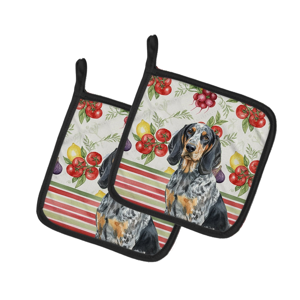 Picture of Carolines Treasures WDK8119PTHD Unisex Adult Bluetick Coonhound Vegetables Pot Holders - 7.5 x 7.5 in. - Set of 2