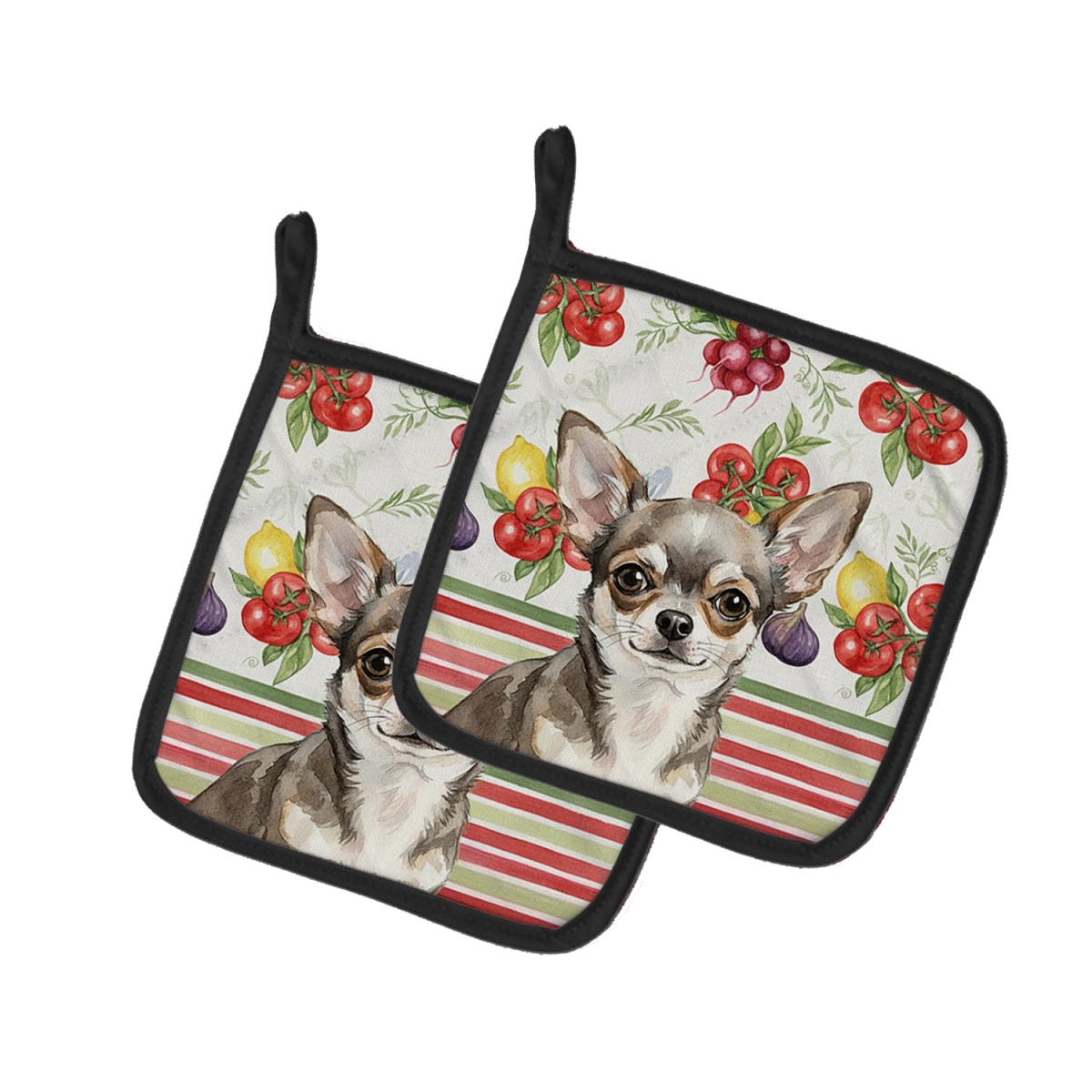 Picture of Carolines Treasures WDK8168PTHD Unisex Adult Chihuahua Vegetables Pot Holders - 7.5 x 7.5 in. - Set of 2